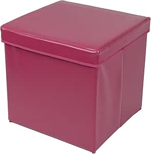 Asiento plegable y caja de almacenaje con piel sintética en forma de