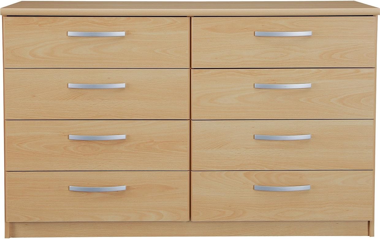 Argos Collection New Hallingford 4+4 Drawer Chest Beech Effect 266/