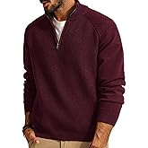 PJ PAUL JONES Mens Quarter Zip Pullover Sweater Turtleneck Raglan Long Sleeve Sweaters