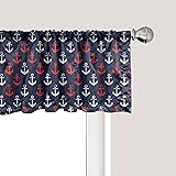Ambesonne Anchor Window Valance, Abstract Sea Theme