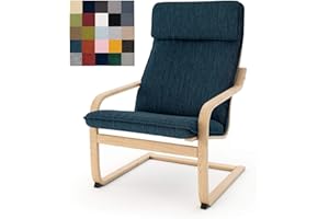 Vepping Lude Multi Colored Armchair Replacement Cover, Fits IKEA Poäng Armchair, Cushion not Included (Cushion Design 3, Polyester - Navy Blue)