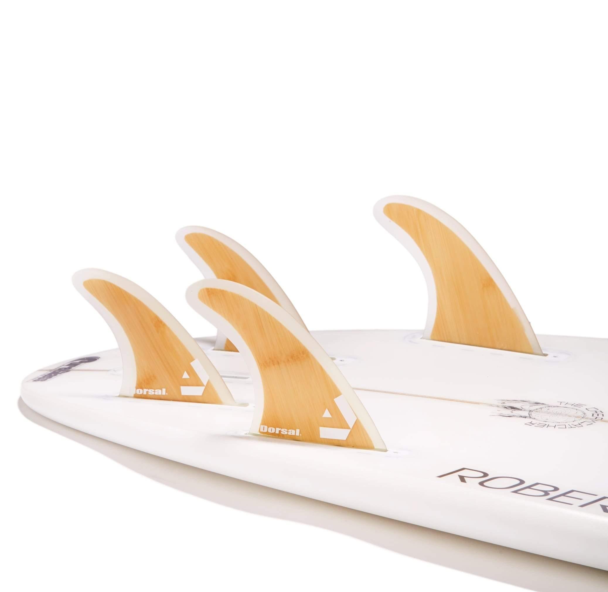 DORSAL Surfboard Fins Quad 4 Set Future Compatible Medium Bamboo