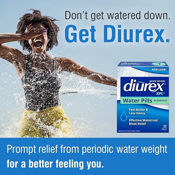 DIUREX XPL RE-ENERGIZING WATER PILLS – RELIEVE BLOATING & FATIGUE – 22 COUNT