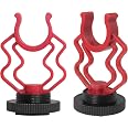 Geekria Microfoon Shock Mount Set (2 Stuks) - Compatibel Met RODE VideoMicro, Movo VXR10 & Andere Shotgun Mics - Inclusief Cold Shoe Adapter
