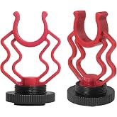 Shockmount for External Video Mic LUORNG 2PCS On Camera Microphone Shock Mount Holder Bracket with 1/4in Cold Shoe for RODE VideoMicro,MM1,VXR10,MCM-1,M80 Mini Cardioid Shotgun Microphone