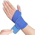 YUNYILAN Wrist Brace Wrist Wraps for Carpal Tunnel 2 Pack Wrist Brace Compression Straps Hand Support, Adjustable Wrist Support for Arthritis and Tendinitis, Joint Pain Relief (Blue)