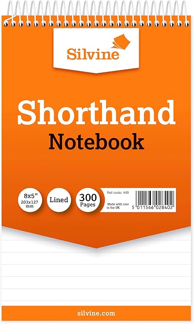 Silvine 8x5 Inch Reporter's Spiral Notebook 300 Pages Pack of 5