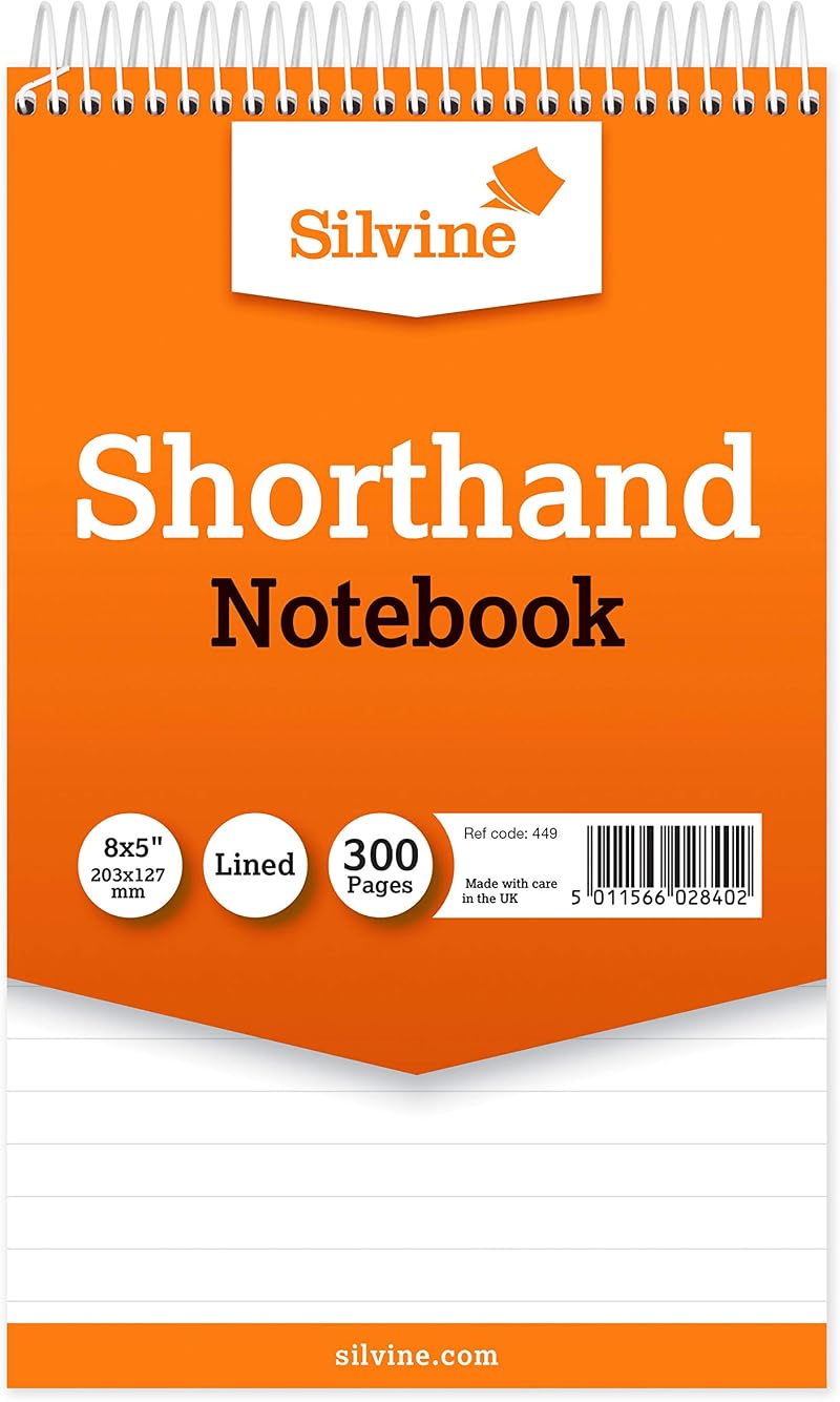 Silvine 8x5 Inch Reporter's Spiral Notebook 300 Pages Pack of 5