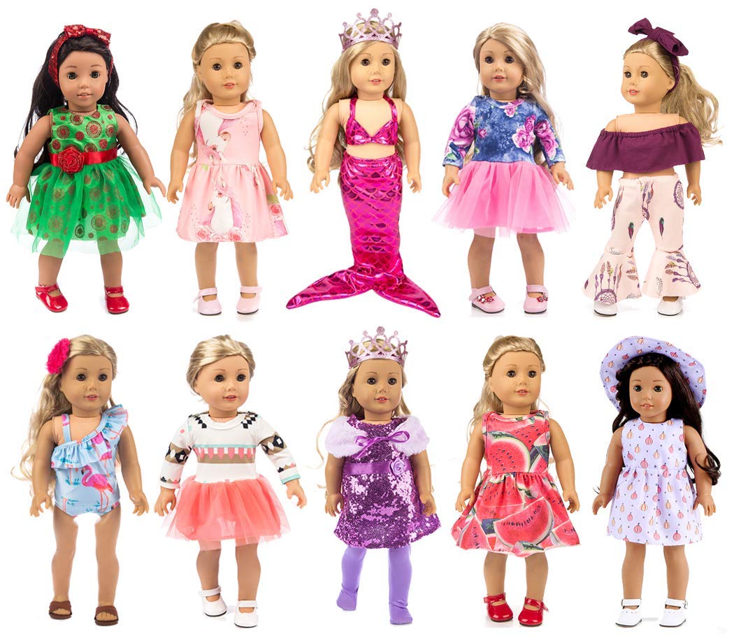 ebuddy 10Sets Fashion Doll Clothes and Accessories with Popular