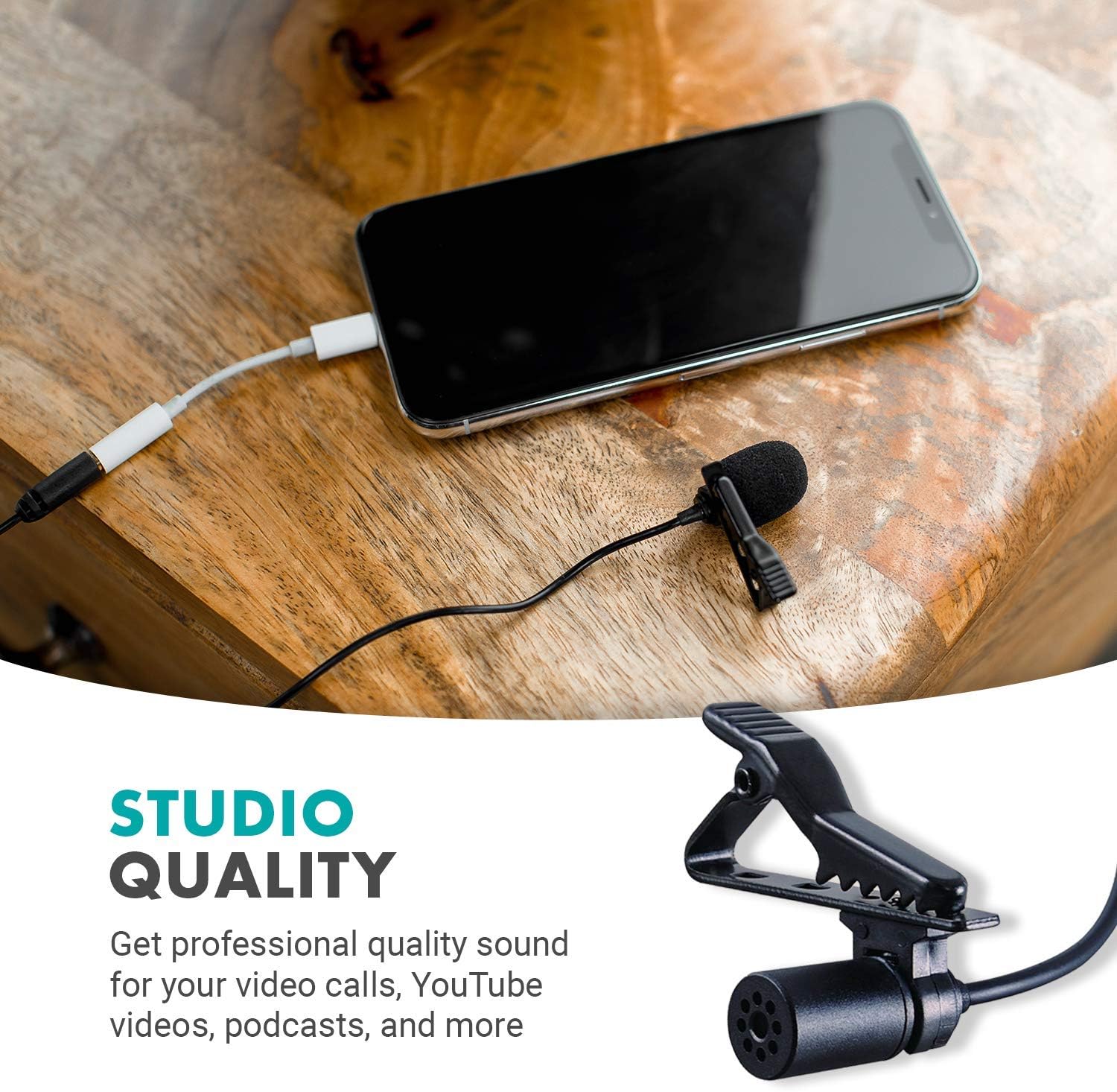 Movo PM10 Lavalier Microphone and Lapel Microphone for iPhone, iPad, Android, and Other Smartphones - Easy Clip on Microphone Perfect for Recording a Podcast, Vlog, Interview, YouTube: Musical Instruments