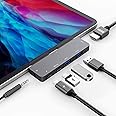 iPad Pro USB C Hub adapter with 4K HDMI,3.5mm Jack,2 x USB3.0,PD 60W,USB C Data,SD/TF Card Slot,6in1 adapter for M2 M1 iPad Pro 11 12.9 2022-2018,iPad Air/Mini