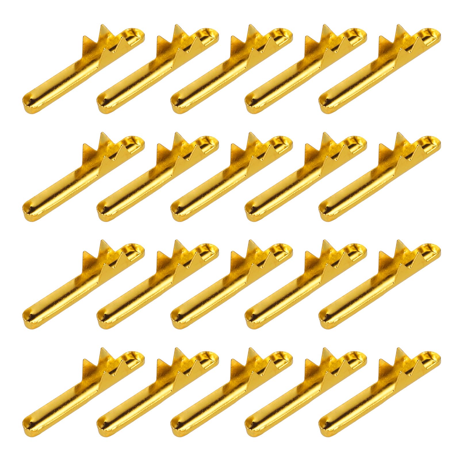 PATIKIL Elastic Cord Crimp Ends, 500 Pcs Stainless Steel Elastic Barbed Cord Fastener Half Cover Cord Ends for Binding Hanging Webbing DIY, Gold