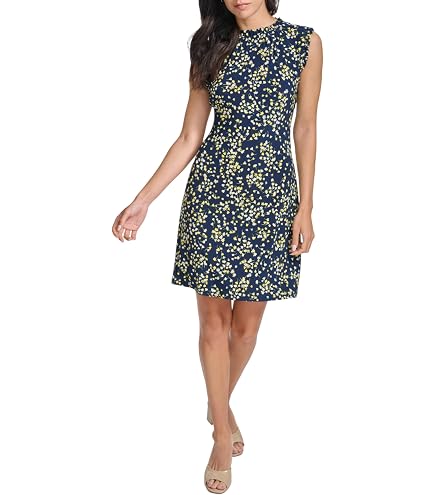 london times women's short-sleeve knit sheath dress Polyester Spandex Short Sleeve Dress – Round Neck Work Dress With Welt Pockets YGroup_colourway-jennifer