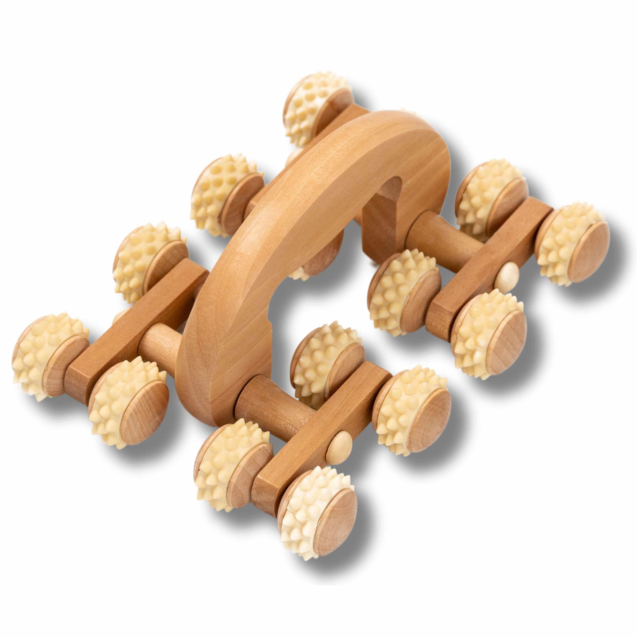 Eco Bath London Deluxe Massager - Natural Wooden Back Massager, Eco-Friendly Muscle Roller Tool for Therapy and Pain Relief