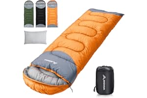BISINNA 0 Degree Winter Sleeping Bags(480GSM) for Adults-Cold Weather Camping Sleeping Bag-Comfortable Warm Portable Sleeping Bags with Pillow Compression Sack for Backpacking Hiking Outdoor