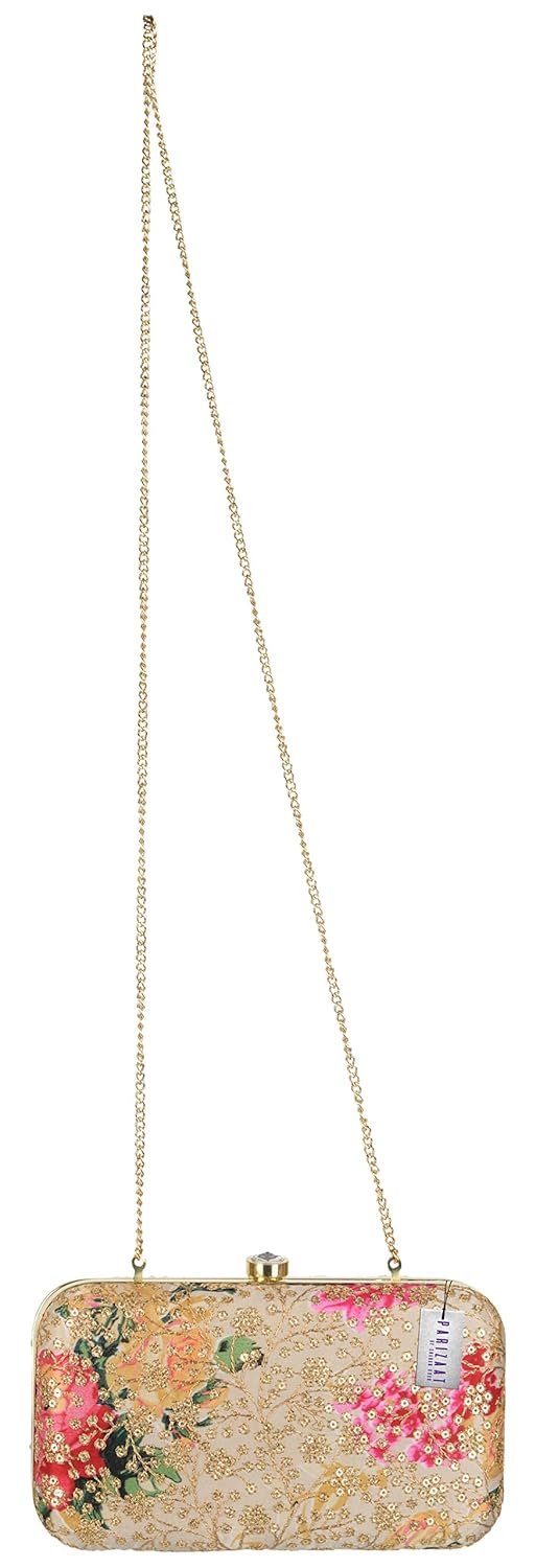 parizaat by shadab khan women's clutch (gold, bx8462)