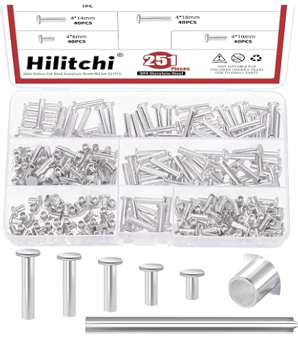Aluminum Oval Head Semi Tubular Rivets Size M2 M2.5