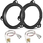 NuIth 6.5 Inch Door Speaker Adapter Bracket W/Speaker Harness for 2004-2019 Nissan Frontier/Titan/Maxima/Murano/Teana Aftermarket Speaker Spacer Ring Kit, 1 Pair