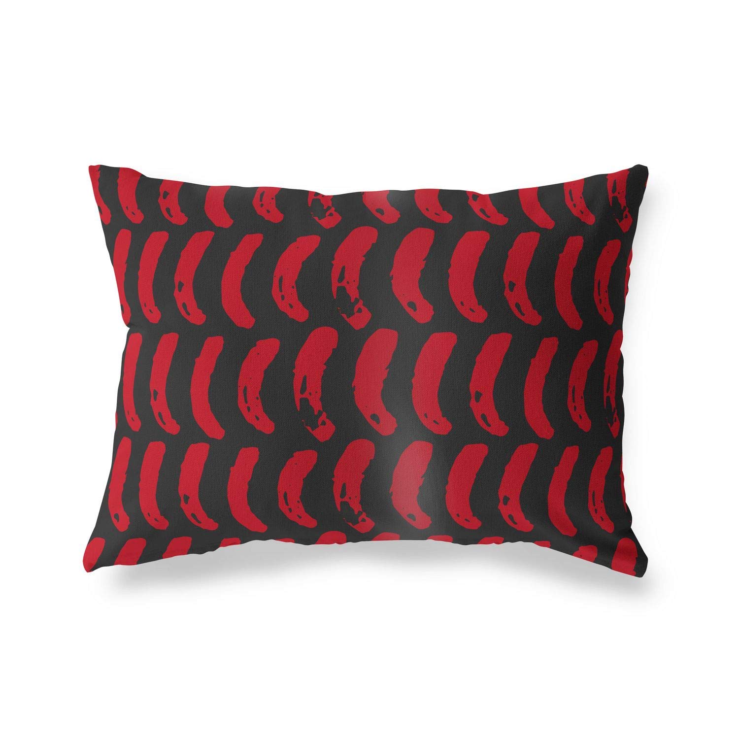 BonaMaison Decorative Cushion Cover, Red Black Throw Pillow Covers, Home Decorative Pillowcases for Livingroom, Sofa, Bedroom, Size: 45X60 Cm - Designed and Manufactured in Turkey