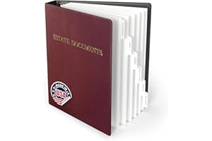 THREE RING SYSTEMS Estate Planning Binder with Pre-Labeled Tabs, 1.5-Inch Angle D Rings, Faux Leather, Bonus Sheet Protectors – for Organizing Wills, Trusts, Powers of Attorney and Final Wishes (Burgundy)