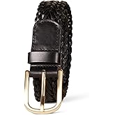 Amazon Essentials Women's Leather Woven Belt