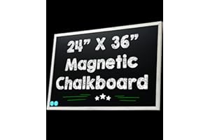 Besso 24 x 36 Magnetic Chalkboard Blackboard - Large Hanging Framed Wall Chalk Board w/Wooden Frame - Rustic 2x3 Wall Black Board to Use at Home and Office - includes Magnets (Whitewashed)