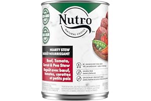 NUTRO Natural Choice Hearty Stew Adult Wet Dog Food Grain Free Chunky Beef, Tomato, Carrot & Pea Stew, 355g Can (Pack of 12)