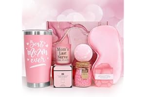 ONEVIVE Birthday & Christmas Gifts for Mom, Women & Friends - Relaxing Spa Gift Basket with Tumbler & Candle Set