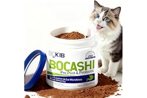 BIOKIB BOCASHI Probiotics Food Toppers for Dogs & Cats, Pet Fermented Nutritional Powder for Digestive Health, Gut Support, Diarrhea & Constipation, Immune Booster - Natural, Made in USA - 60 Scoops