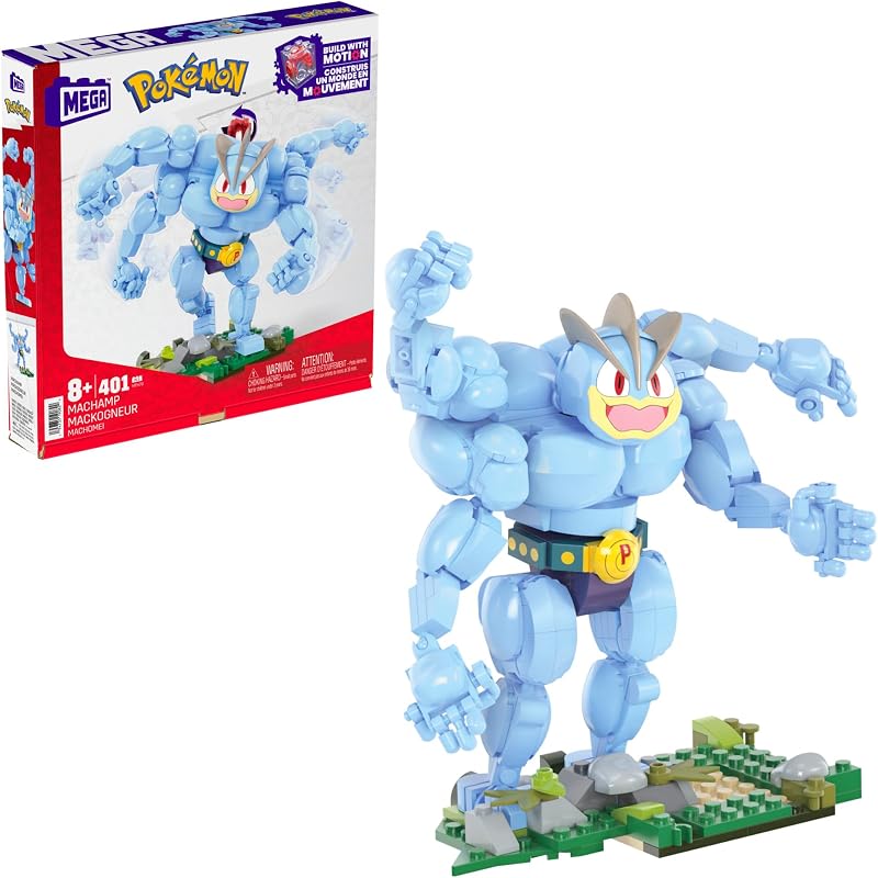 Mega Brands MEGA Pokémon Machamp 401 Pieces Motion Brick Build Set 6+