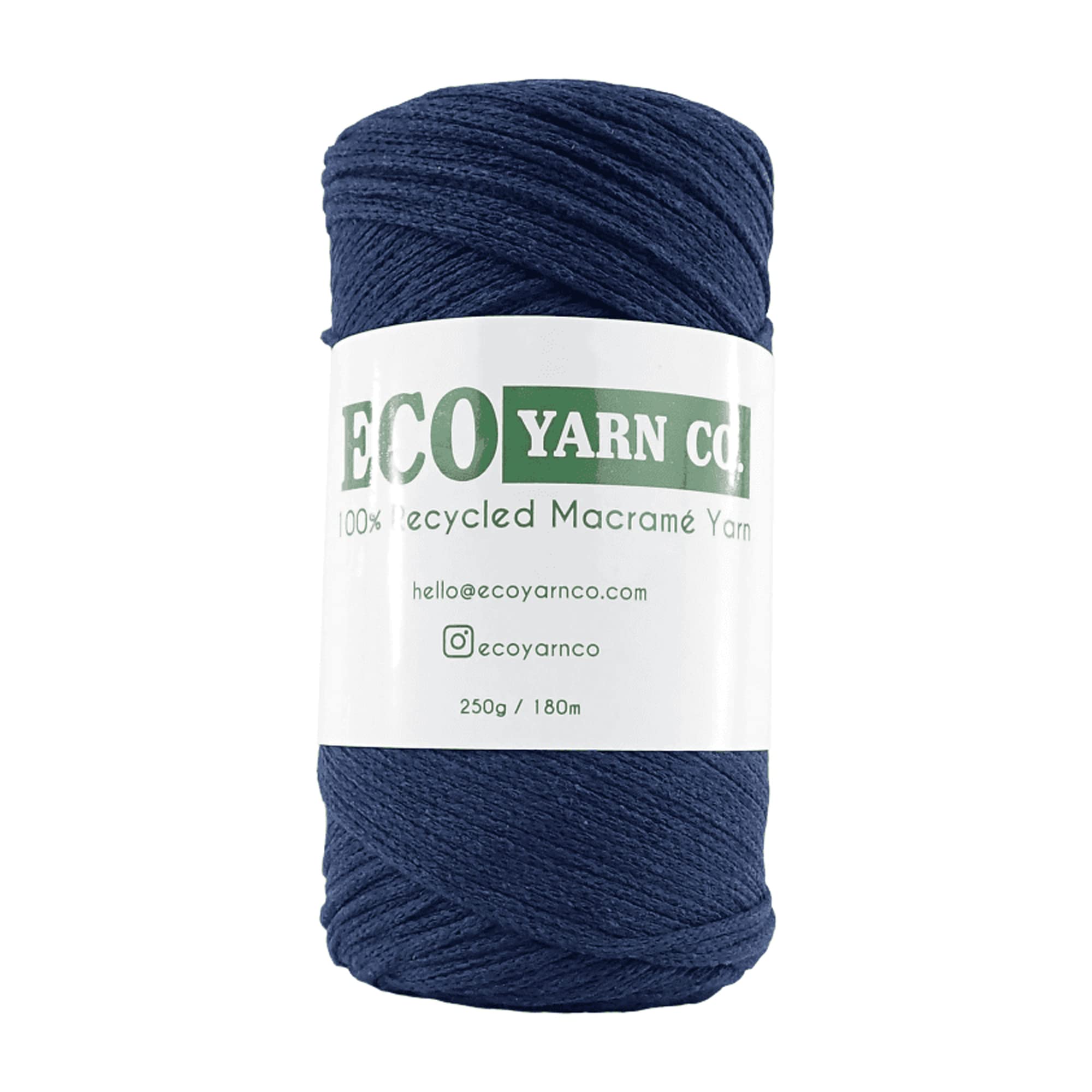 Navy Blue Cotton/Polyester Macrame Yarn, 180m (250g)