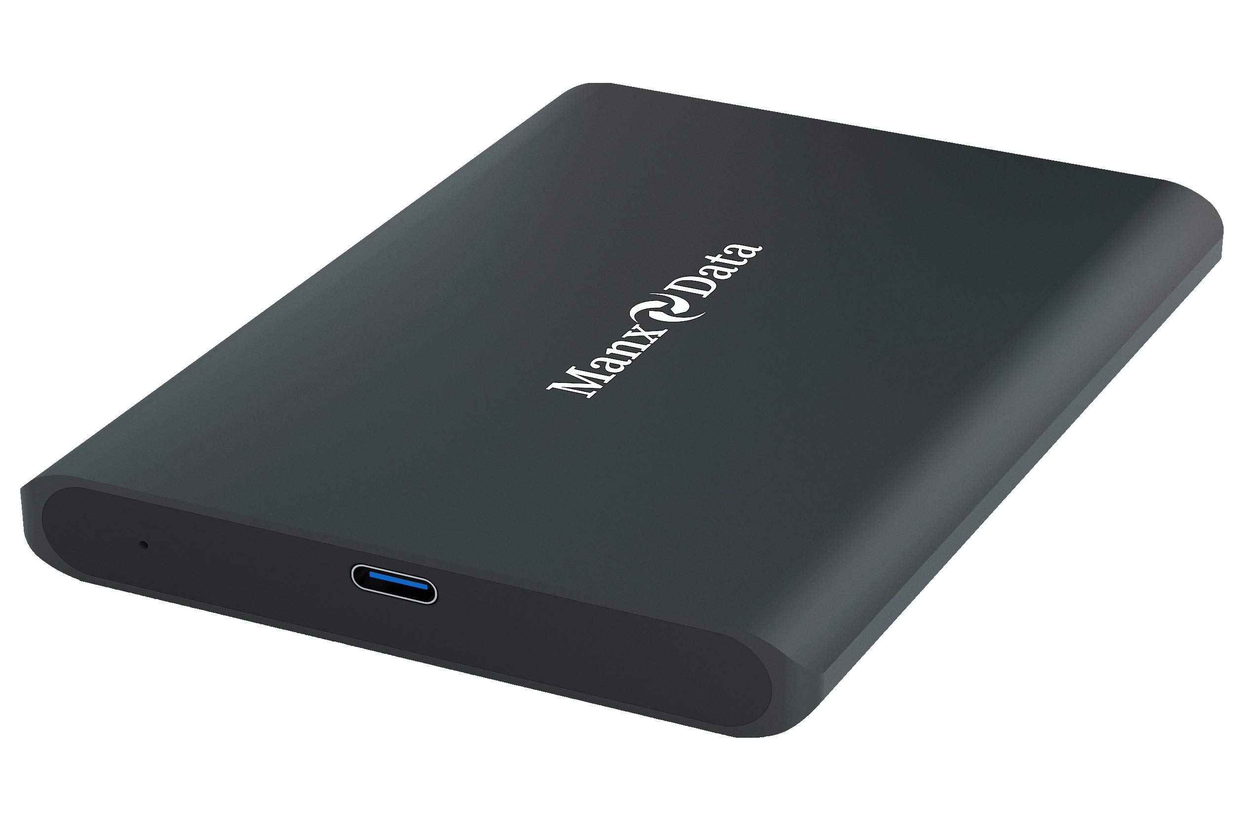 ManxData 512GB Black USB 3.1 Gen 2 (10 Gbps, Type-C) External Solid State Drive (Portable SSD) Compatible with Windows PC, Mac, Smart tv, XBOX ONE & PS4