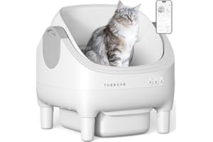 THEREYE Automatic Litter Box with APP Control, Self Cleaning Cat Litter Box with Dual Safety Sensors, 11L Extra Large Waste Bin, Deodorization, Smart Kitty Litter Boxes with Mat for Multiple Cats