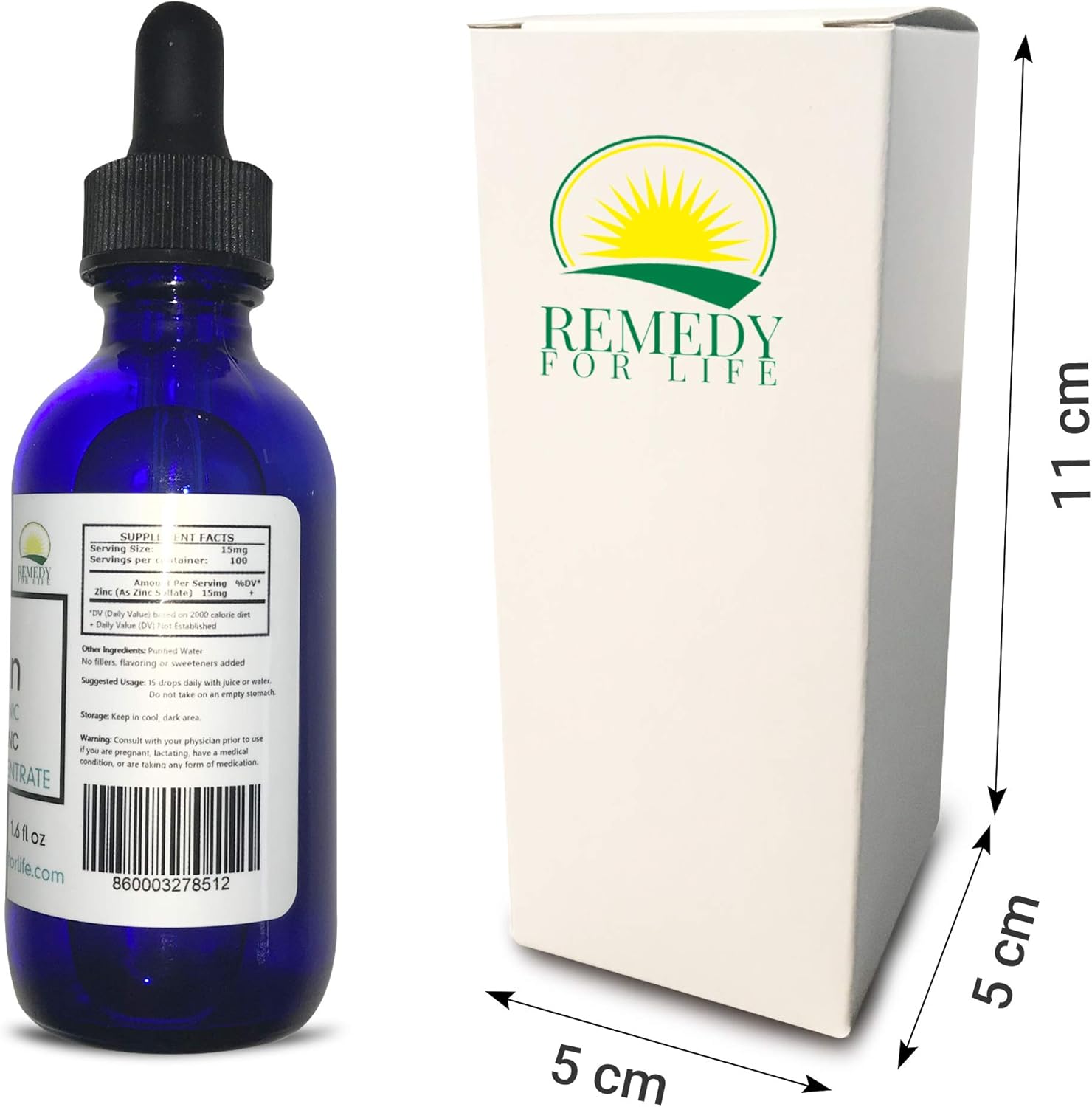 Organic Zinc Sulfate Liquid Supplement – Immune Boosting Formula – Ionic Trace Mineral by Remedy for Life: Health & Personal Care