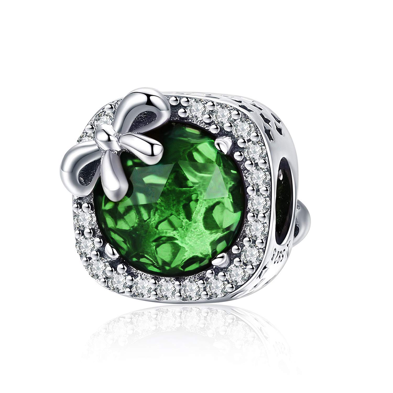 MUERDOU S925 Sterling Silver Birthstone Charm Fit Charms Bracelets and Necklaces Birthday Gifts for Woman Girl