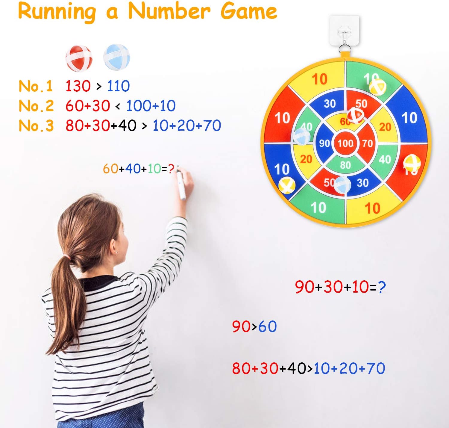 Kids Board Games, Double Sided Safe Dart Board for Kids with 9 Sticky Balls and 13.6 Inches Dartboard, Best Outdoor Indoor Sports Family Party Toys Game Gifts for Boys Girls Children: Toys & Games