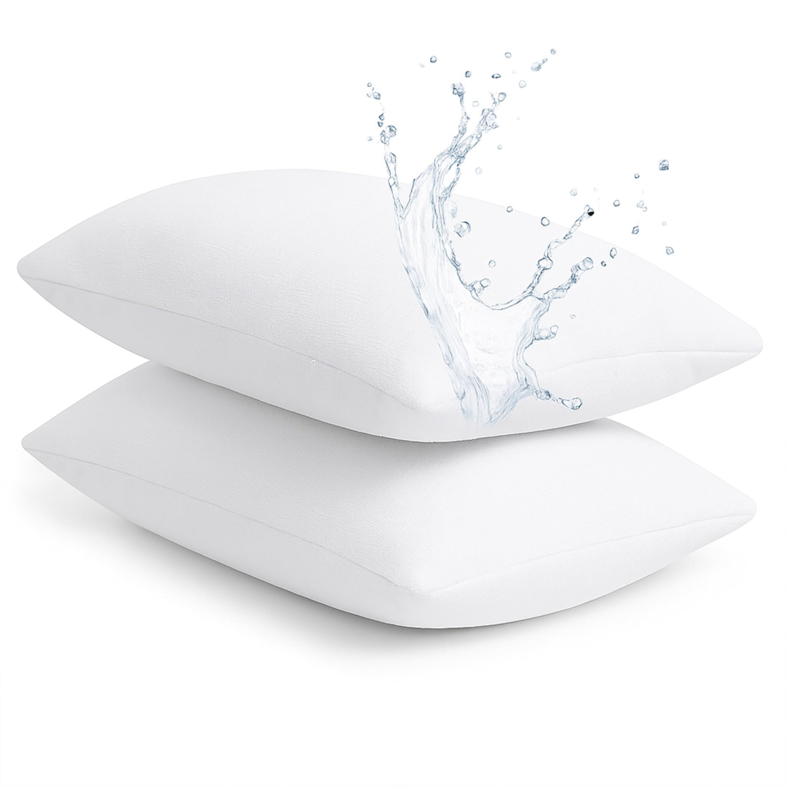 Dudu N Girlie Waterproof Pillow Protector-Zipped Pillow Protectors 2 Pack, Pillow Covers Breathable Membrane, 50x75cm Size Pillow Cases.