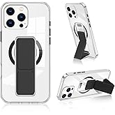 yowtrey Designed for iPhone 16 Pro Max Case with Stand Hand Strap [Compatible with MagSafe][Vertical and Horizontal Stand] Shockproof Slim Case for iPhone 16 Pro Max 6.9", Clear