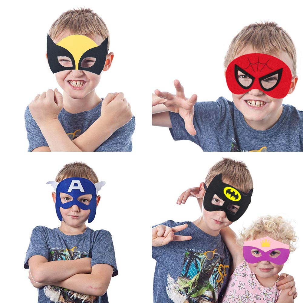 VGoodall Superhero Masks, 35 Pcs Different Superhero Party Masks Children Masquerade Cosplay Eye Masks for Ages 3-Plus Fancy Dress Up Costume Birthday Cosplay Halloween Party Gifts