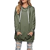 Famulily Womens Oversized Hoodie Extra Long Hooded Tunic Sweatshirt with Pockets