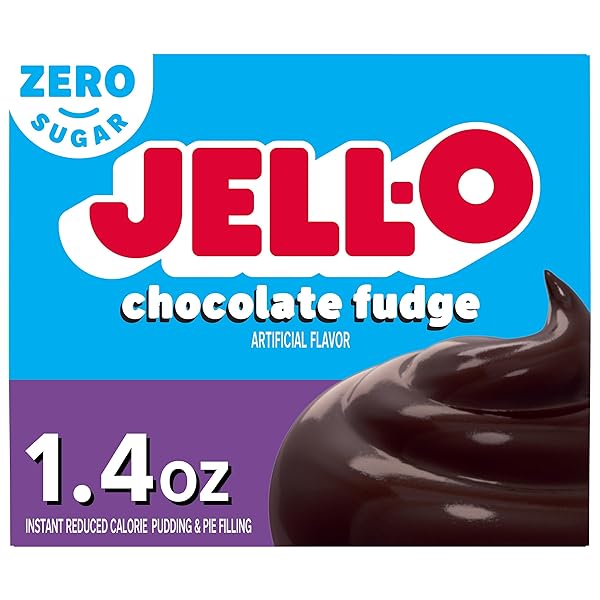 JELL-O CHOCOLATE FUDGE ZERO SUGAR INSTANT REDUCED CALORIE...