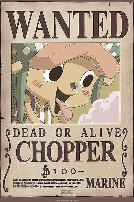 One Piece Poster Wanted Chopper 61cm X 91 5cm Plus Fabulous