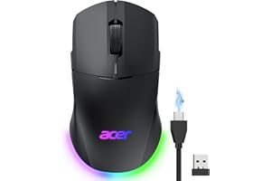 Acer Wireless Gaming Mouse for Laptop, 24000 DPI Wired Gaming Mouse with 8 Programmable Buttons, RGB USB Mice Gamer, Left & R