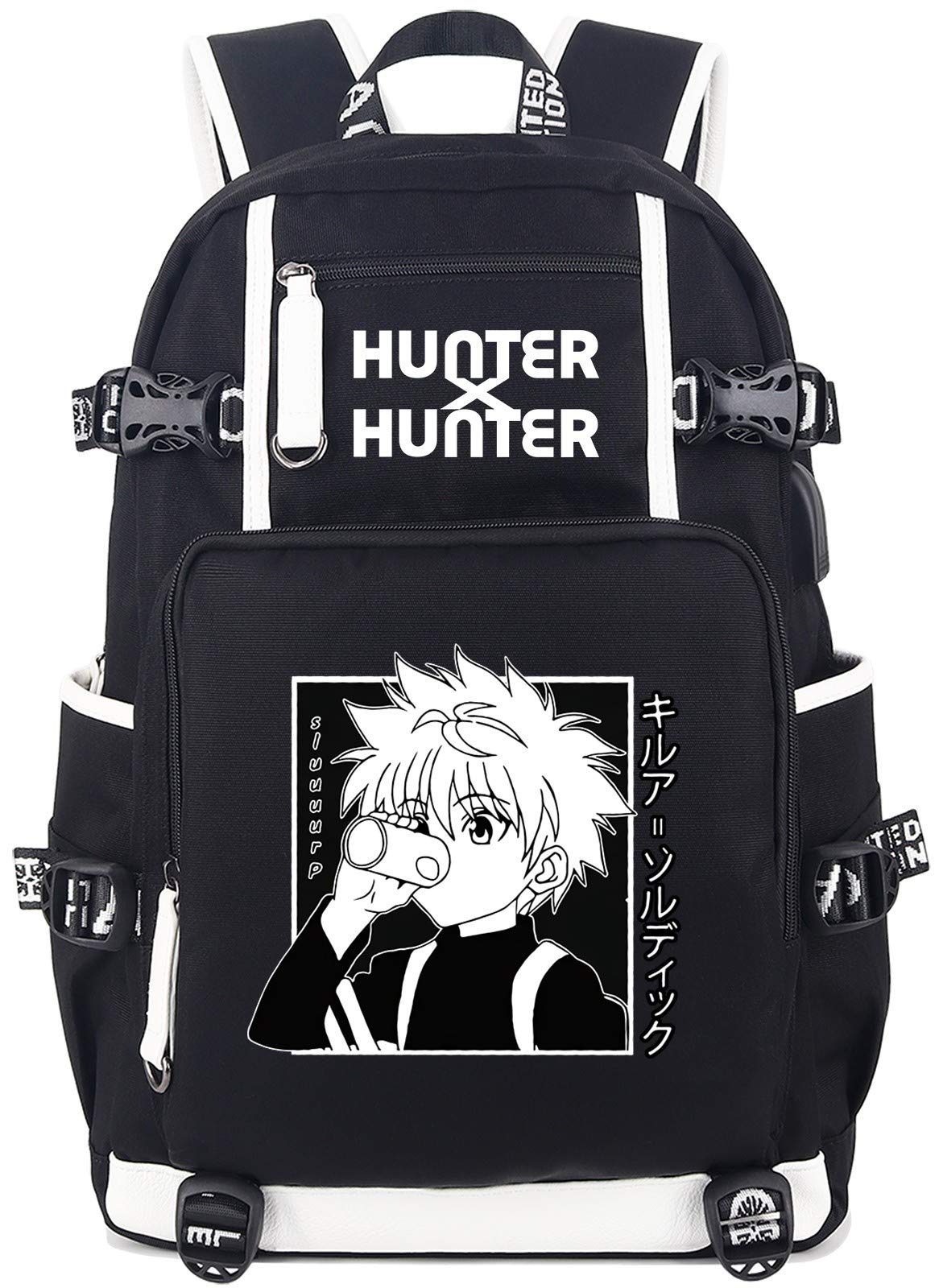 Roffatide Anime Hunter x Hunter Killua Zoldyck Laptop Backpack with USB Charging Port & Headphone Port
