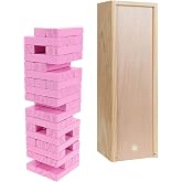 WE Games Wooden Block Stacking Party Game for Adults, Tumble Tower Wedding Guest Book Alternative, Tabletop Games, Includes Storage Case, 12 inches