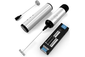 ZULAY KITCHEN Zulay High Powered Milk Frother For Coffee (Travel Edition) - Includes 1-Single And 1-Double Coil Whisks - Milk Foamer For Coffee, Cappuccino, Keto Coffee, Matcha And Hot Chocolate