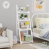 HOMIDEC 4-Tier Wooden Plant Ladder Shelf White Free Assembly Foldable view 8