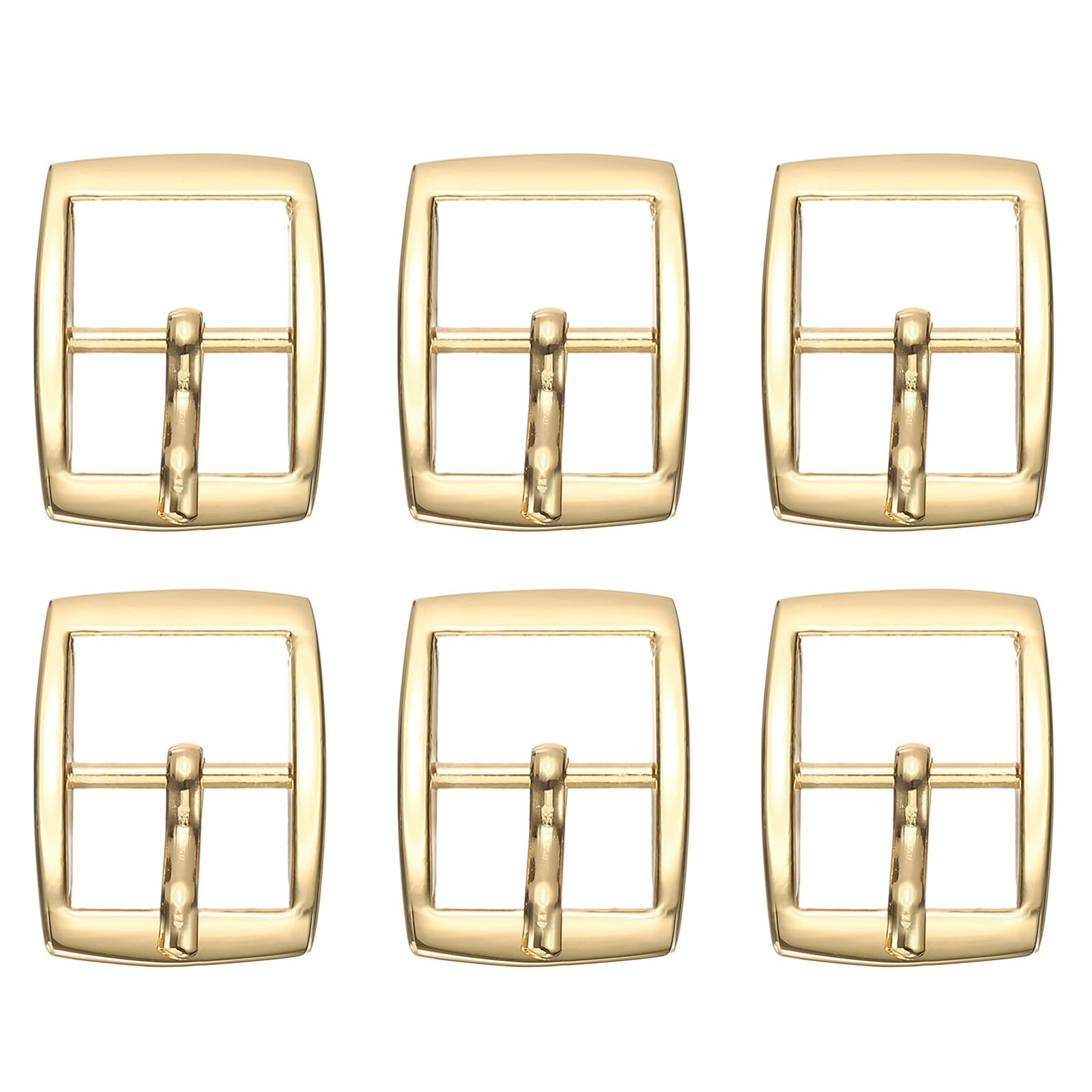 PATIKIL Single Prong Buckle, 6 Pcs 0.6 Inch Adjustable Metal Roller Buckle Oval Center Bar Buckle Belt Buckle for Bag DIY Craft Purse Strap Shoe Belt Making Accessories, Gold Tone