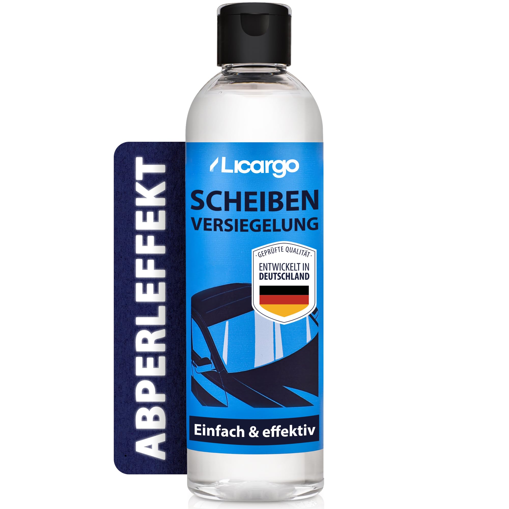 LICARGO® Scheibenversiegelung Auto - extremer Abperleffekt für klare Sicht - Glasversiegelung Auto für wasserabweisende Scheiben - Regenabweiser Autoscheiben mit Lotuseffekt (250ml)