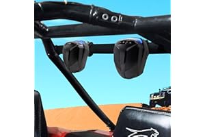 GoHawk ATN4 All-in-One Built-in Amplifier Waterproof 5" Full Range Bluetooth ATV RZR UTV Stereo Speakers Audio Amp System,1.5 to 2" Rollcage Bar Mount Polaris 4 Wheeler Can-Am FM Radio USB